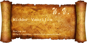 Widder Vaszilia névjegykártya